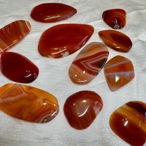 Lot of red carnelian agate cabachon, perfect for jewelry making